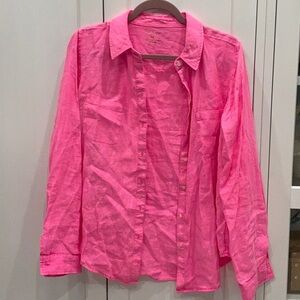 Lilly Pulitzer bright pink linen top